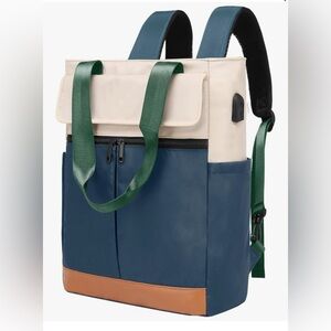 Convertible laptop backpack travel bag